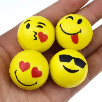 

3pcs/lot kids yellow smile face Ball Elastic Ball 30MM Special for toy ball twisting machine toy ball for children outdoor toys