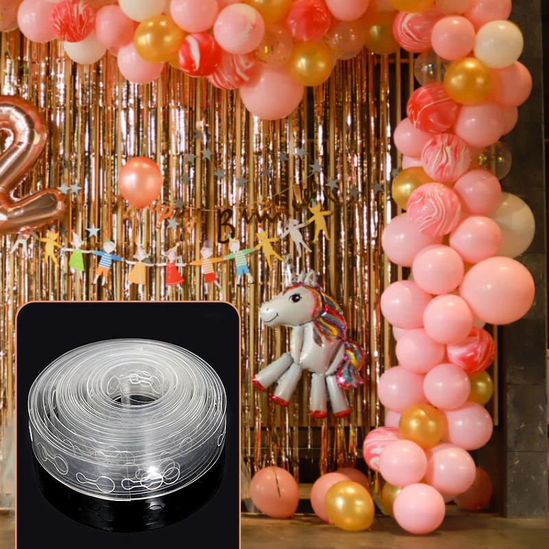 

5M/lot Ballons Accessories Balloon Chain Wedding Birthday Balloon Backdrop Decor Accessories Seal Balloon Glue Point Ball Stand