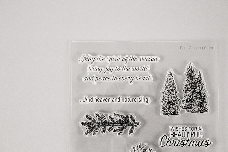 Eno открытка прозрачные марки Рождественская цитата оленя штампы для