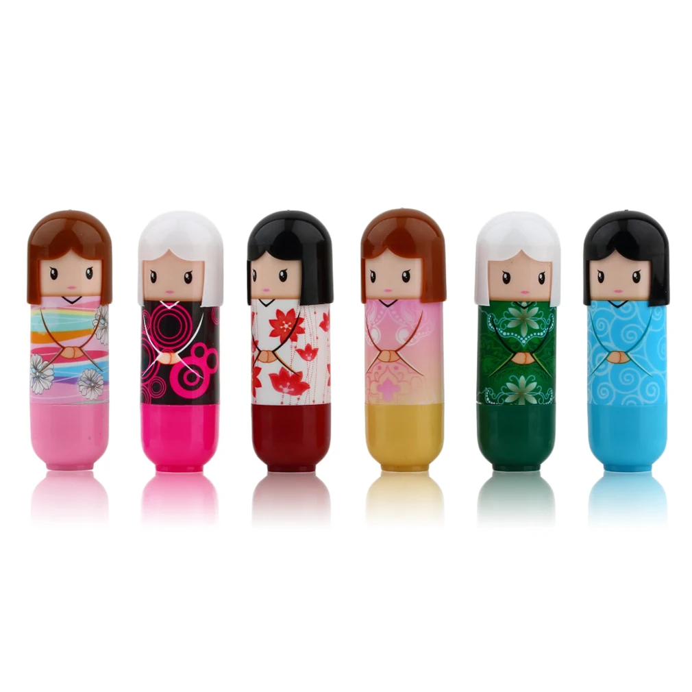 

Kimono Doll Lipstick Cute Lovely Pattern Gift For Girl Lady Colorful Girl Lip Balm New Year Pretty Present HS11