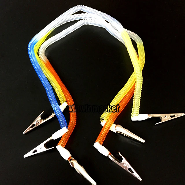 

10pcs COIL PLASTIC DENTAL PATIENT BIB CLIPS CHAINS NAPKIN HOLDER