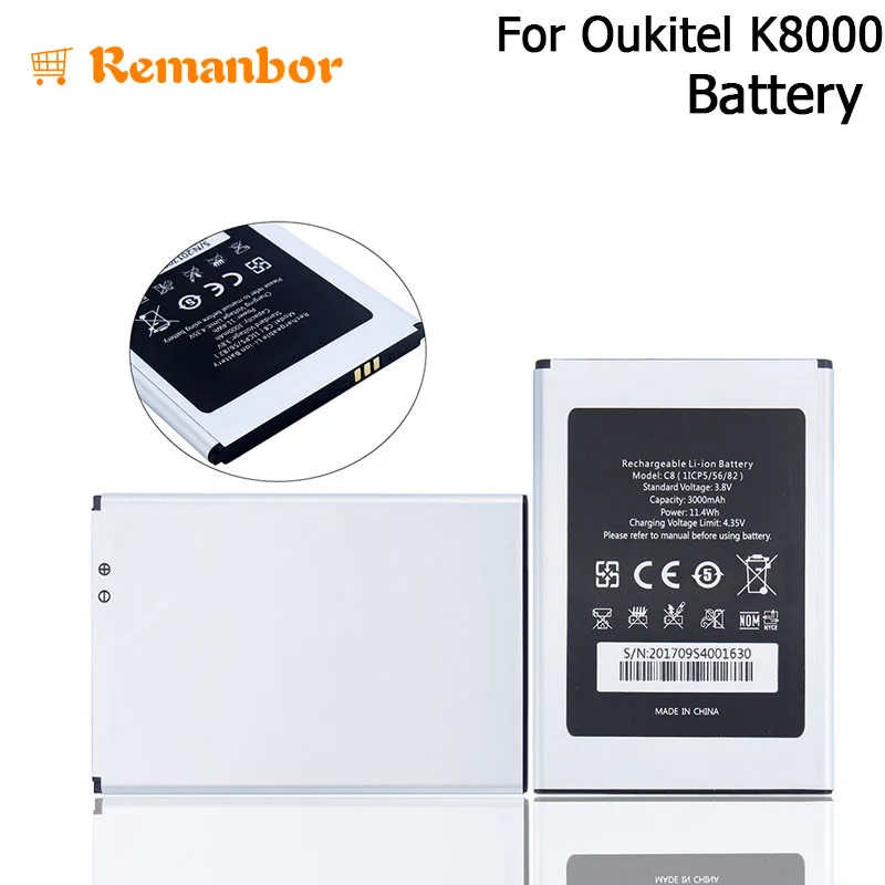 Remanbor For Oukitel C8 Battery 3000mAh High Capacity Mobile Phone Replacement Part Long Standby Time Cellphone | Мобильные телефоны