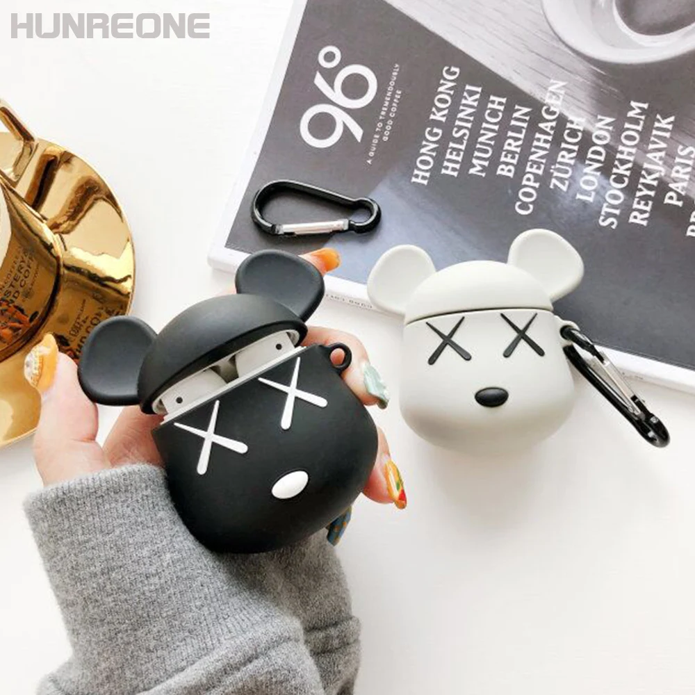 

BearBrick Soft PVC For Apple Bluetooth Earphone Airpods 1 2 Universal Protective Case Cover