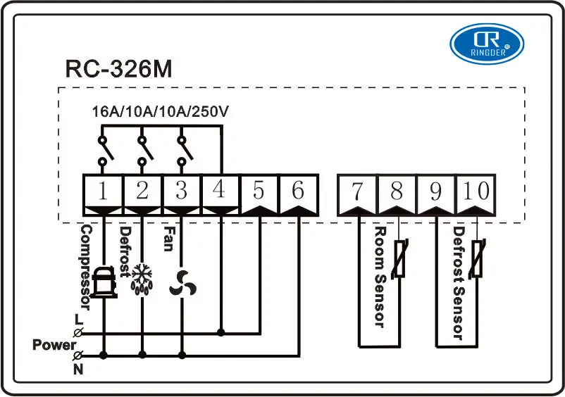 RC-326M 16A Wiring diagram