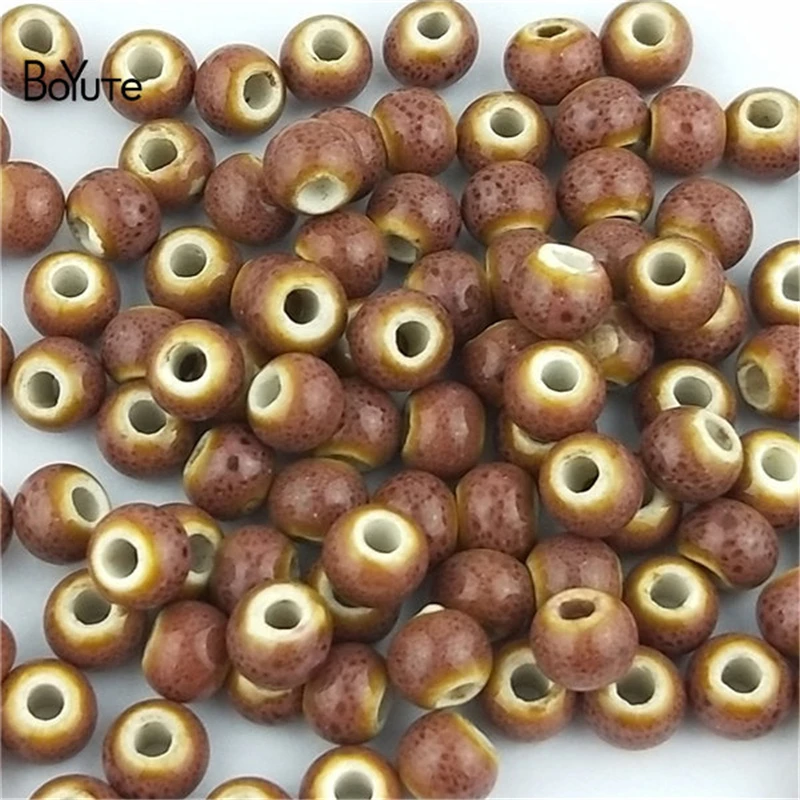 BoYuTe 50Pcs 6MM Ceramic Beads Porcelain Diy Hand Made Beads Jewelry Making (7)