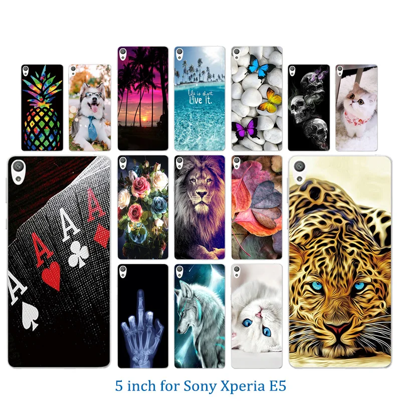 Marb Pattern Soft Silicone Case Coque For Sony Xperia E5 E 5 F3311 F3313 TPU Cover Funda Capa |