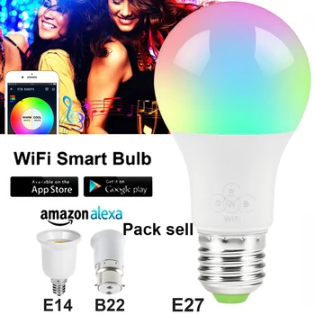 

10pcs WiFi Smart Light Bulb,Dimmable,Multicolor,Wake-Up Lights,RGBWW LED Lamp,Compatible with Alexa and Google Assistant home