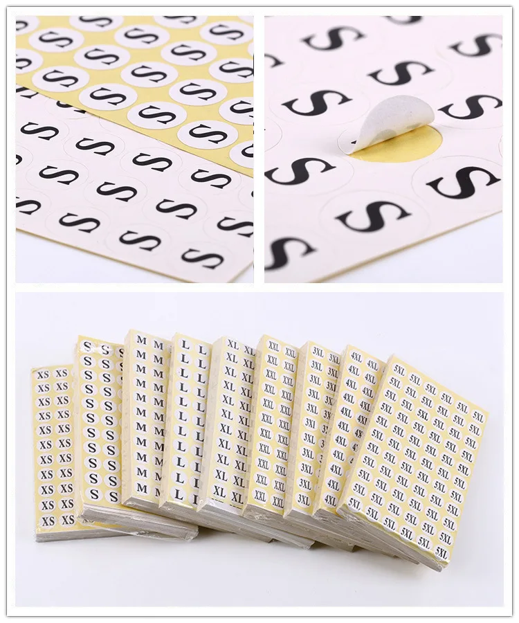 Clothing Size Circular Self Adhesive Label Badge Sticker With Strong High Temperature Resistance Waterproof And Easy To Tear Off, decorative stickers,self adhesive stickers,adhesive stickers