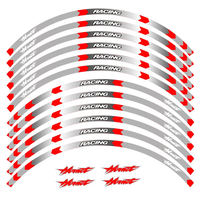 Новинка, высокое качество, 12 шт., подходит для мотоцикла, наклейка на колеса, полоса, светоотражающий обод для Honda Hornet 250 900 400