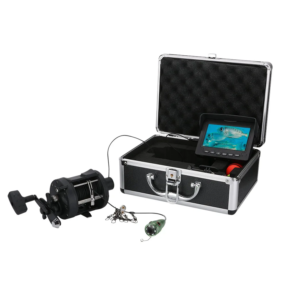GAMWATER 15 м 25 м HD 1000TVL подводная камера для подледной рыбалки, видео рыболокатор с морским колесом, 4," ЖК-дисплей 6 Вт ИК светодиодный угол 165 градусов