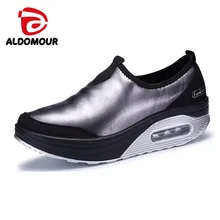 

ALDOMOUR Winter shoes for Women Toning sneaker Lace Hollow Fitness Walking slimming out Shoes woman Wedge sneakers Shoes