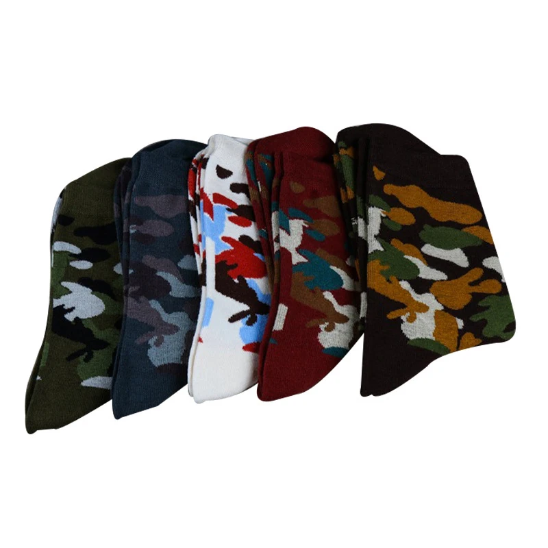 10 Pairs/Lot Marvel Camouflage Funny Socks Men Cotton Men's Fashion Hip-hop Cool Socks Army Green Clothes Shoes Wear Stockings