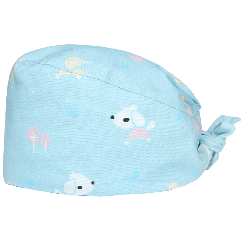 

Cute Nurse Scrub Cap Surgical Cap Doctor Nurses Chef Work Hats Tieback Medical Accessory Adjustable Skull Hat for Dentists