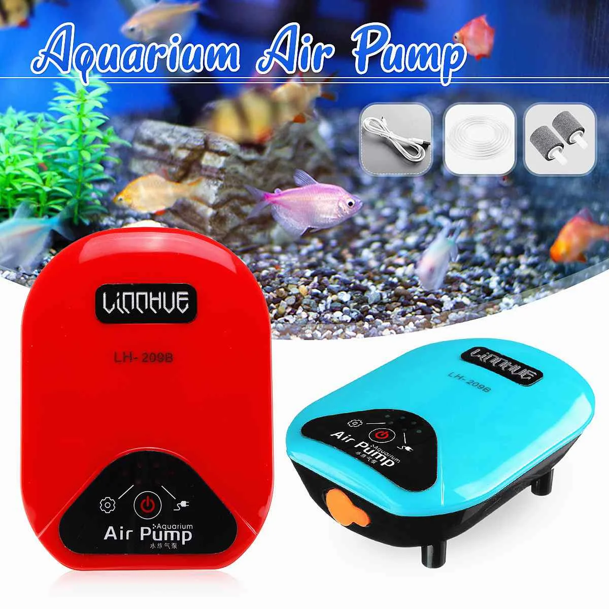2-в-1 аквариумный воздушный насос аквариума пруд кислородный насос USB Li-Ion Батарея мини аксессуары для аквариума на открытом воздухе Для рыбалки
