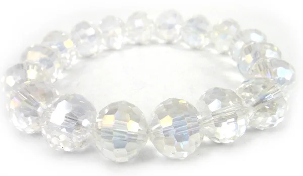 Shiny Beads Bracelet Crystals AB White Wristband Bangle Charm Jewellery Womens