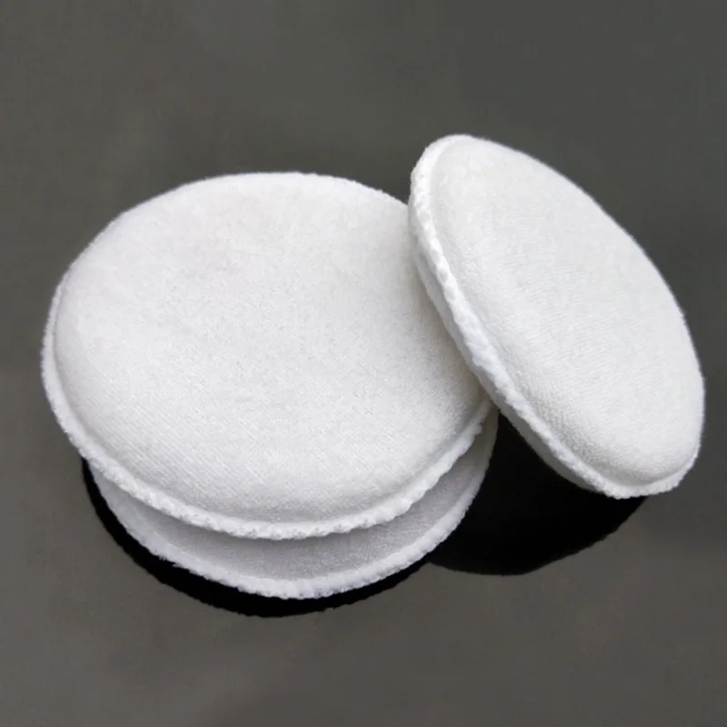 

Soft Microfiber Polishing Car Care Sponge Wash White Cotton Wax Car Applicator Detail