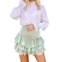 JAYCOSIN Women skirts fashion Pleated Skirt High Waist Summer Casual Mini skirt Dot Print for female ladies elegant