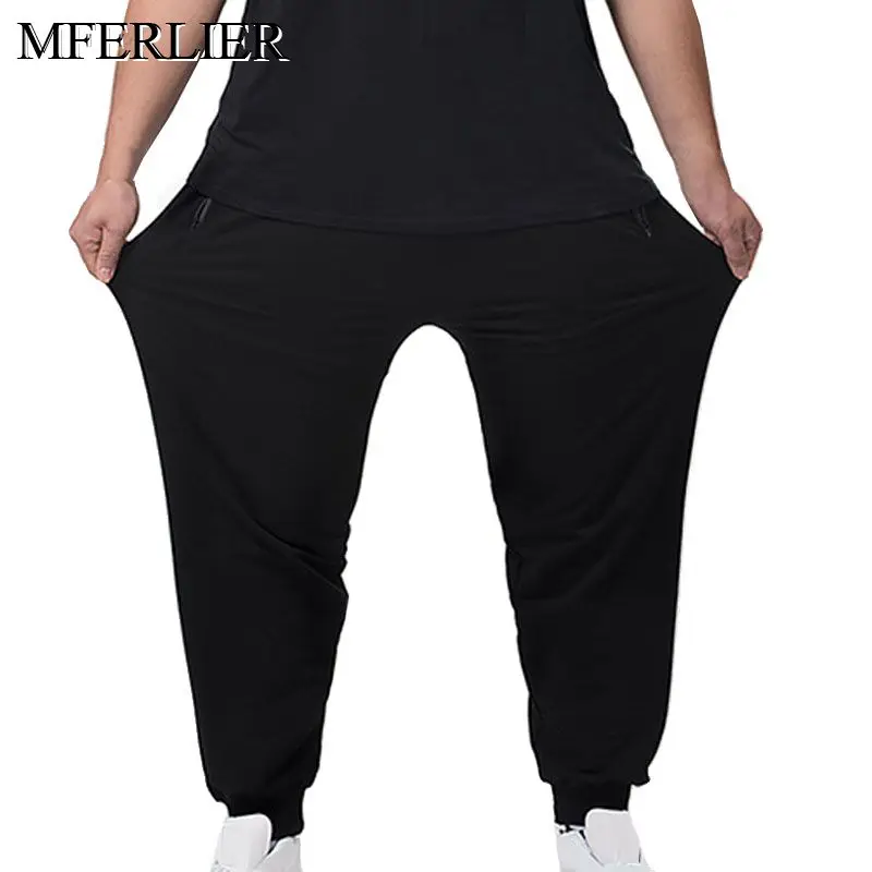 MFERLIER демисезонный мужской брюки для девочек 5XL 6XL 7XL талии 140 см плюс размеры вес 140 кг Длинные для мужчин
