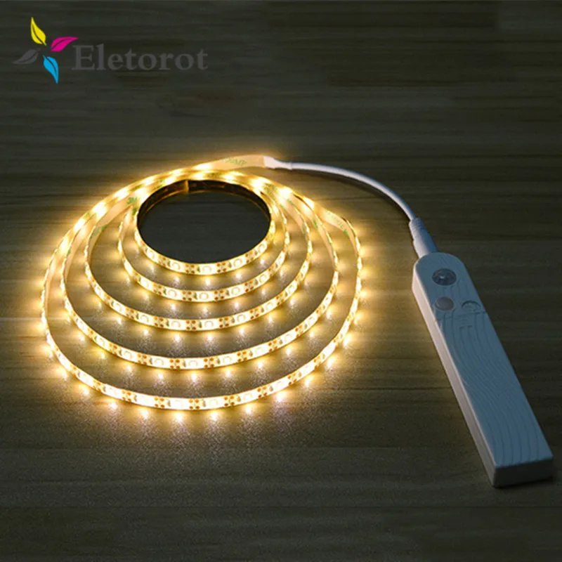 

1M 2M Wireless Motion Sensor LED Night Light Bed Under Cabinet Stairs Light USB LED Strip Lamp For TV Backlight Wall lighting