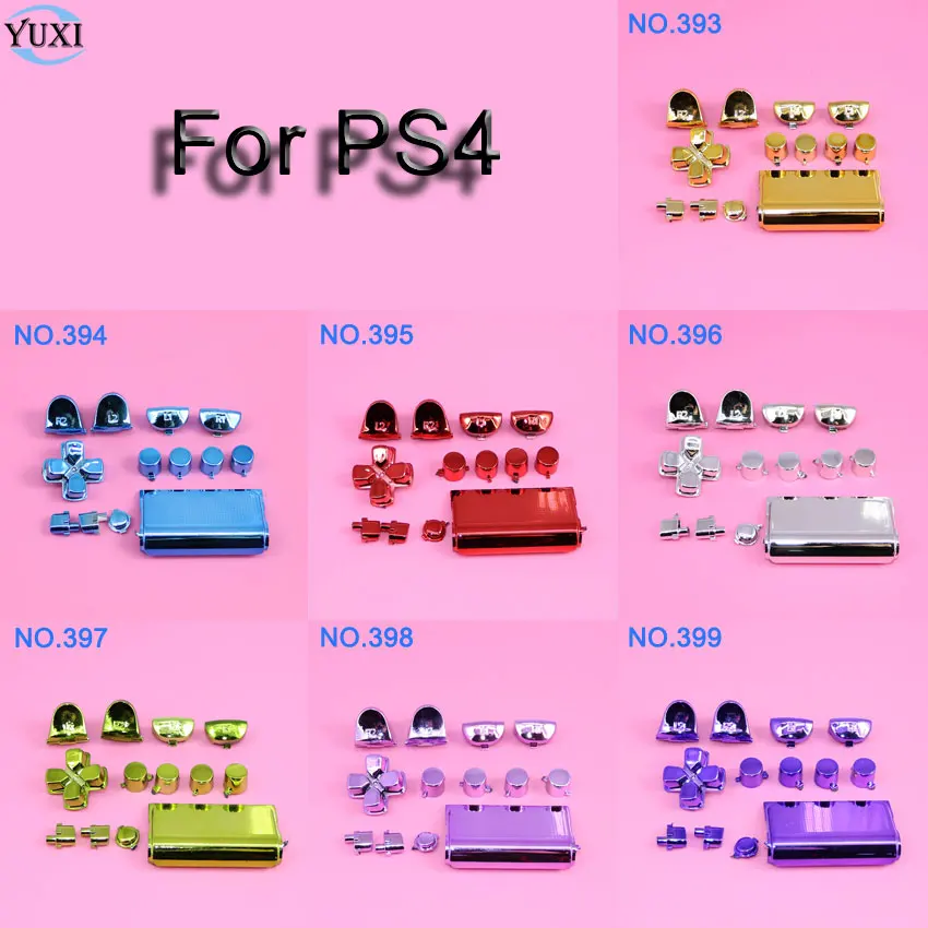 

YuXi Brand New L1 R1 L2 R2 Trigger Handle Buttons + Housing Shell Case Buttons Cover Set For Sony PS4 Gamepad Controller