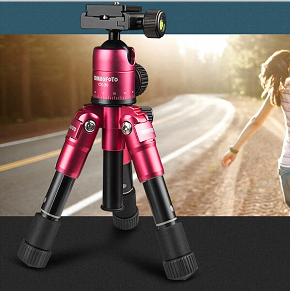 

DHL Red Color Flexible 4 Sections Camera Cambofoto Tripod Portable Tripod Stand Compact Universal Metal Professional Tripod