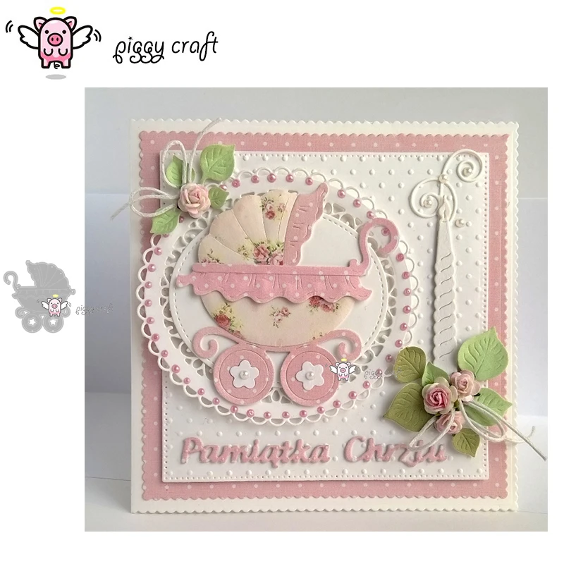 

Piggy Craft metal cutting dies cut die mold 2019 New baby cart Scrapbook paper craft knife mould blade punch stencils dies