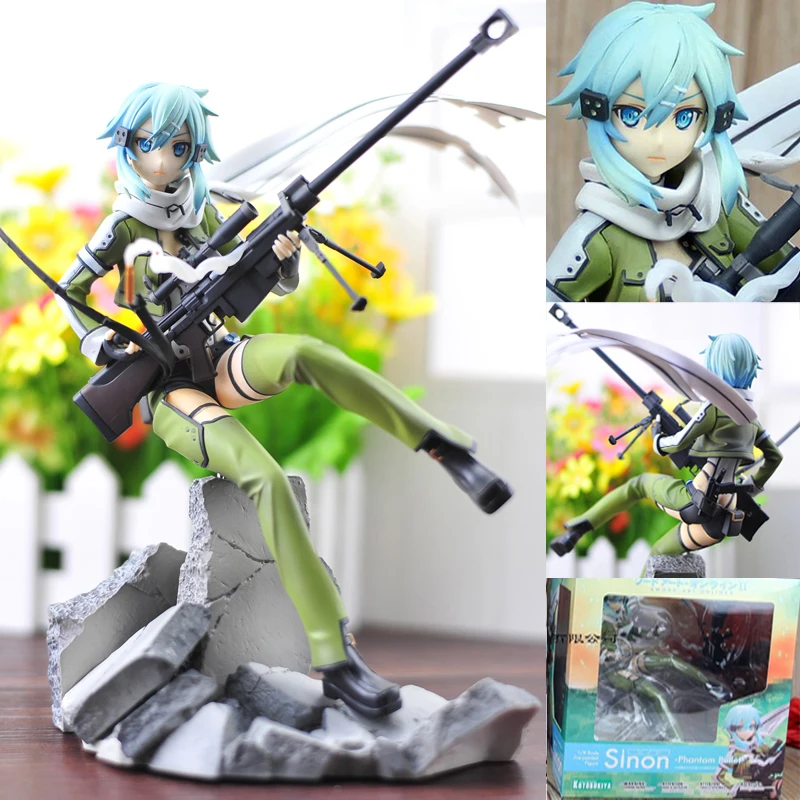 

Good PVC Kotobukiya Sword Art Online 1/8 Sinon Phantom Bullet Action Figure Anime SAO GGO Model Toy Collectibles Gift 23cm