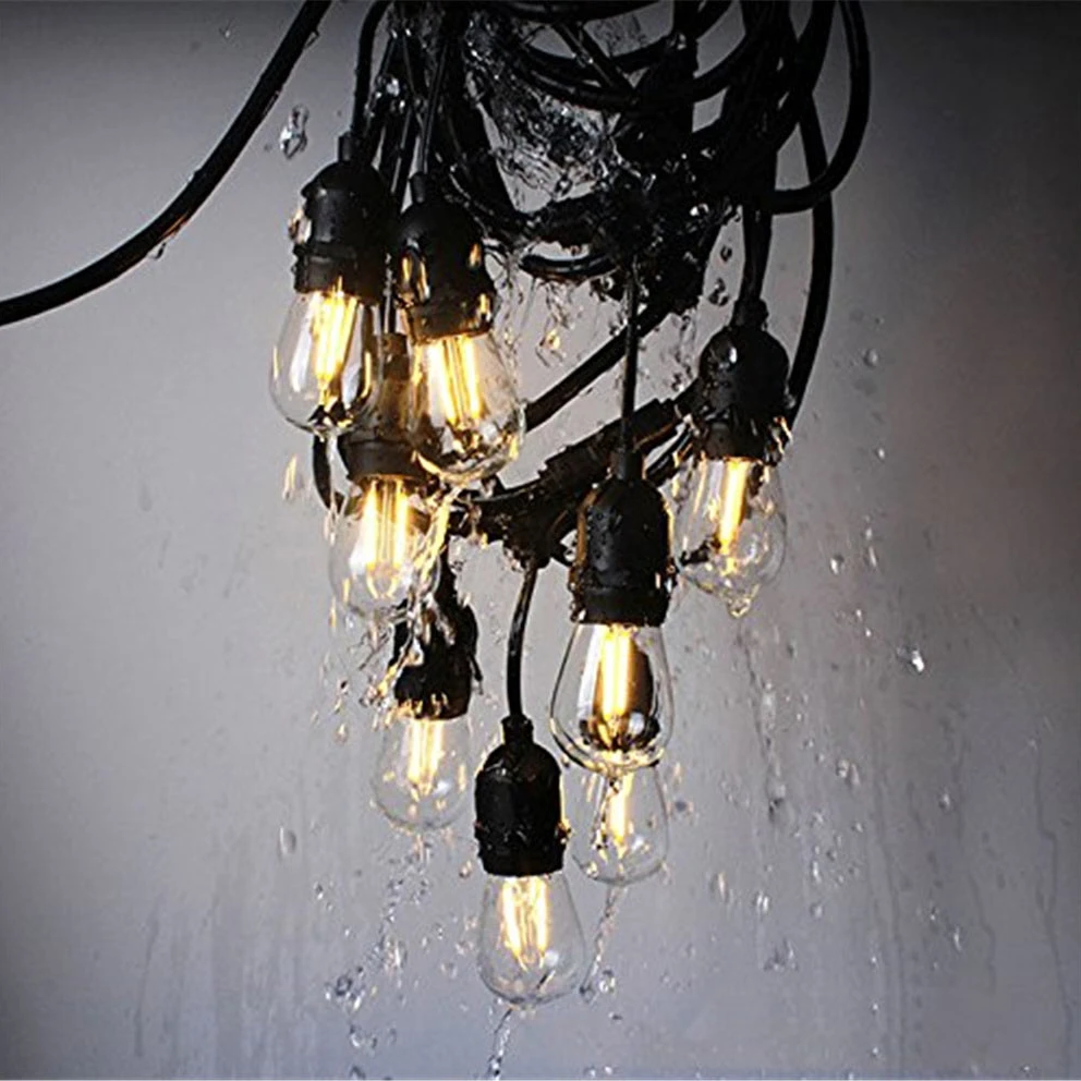 

IP65 Outdoor Waterproof LED String Lights E27 S14 LED Retro Edison Filament Bulb For Christmas Xmas Street Garden Part 10M 15M