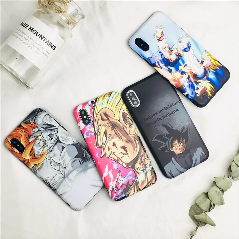

Japanese Dragon Ball Z GOKU black Anime phone case for iphone cover X XS MAX XR case silicon shell for coque 7 7 plus 8 6s plus