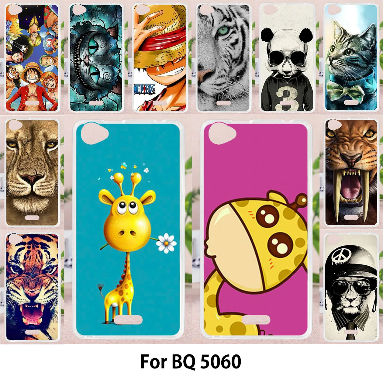 

TAOYUNXI Case For BQ BQ-5060 BQ Mobile BQS-5060 Slim BQ 5060 BQS 5060 Cases Silicon Cover Painted Animails Tiger Cat Giraffe 5.0
