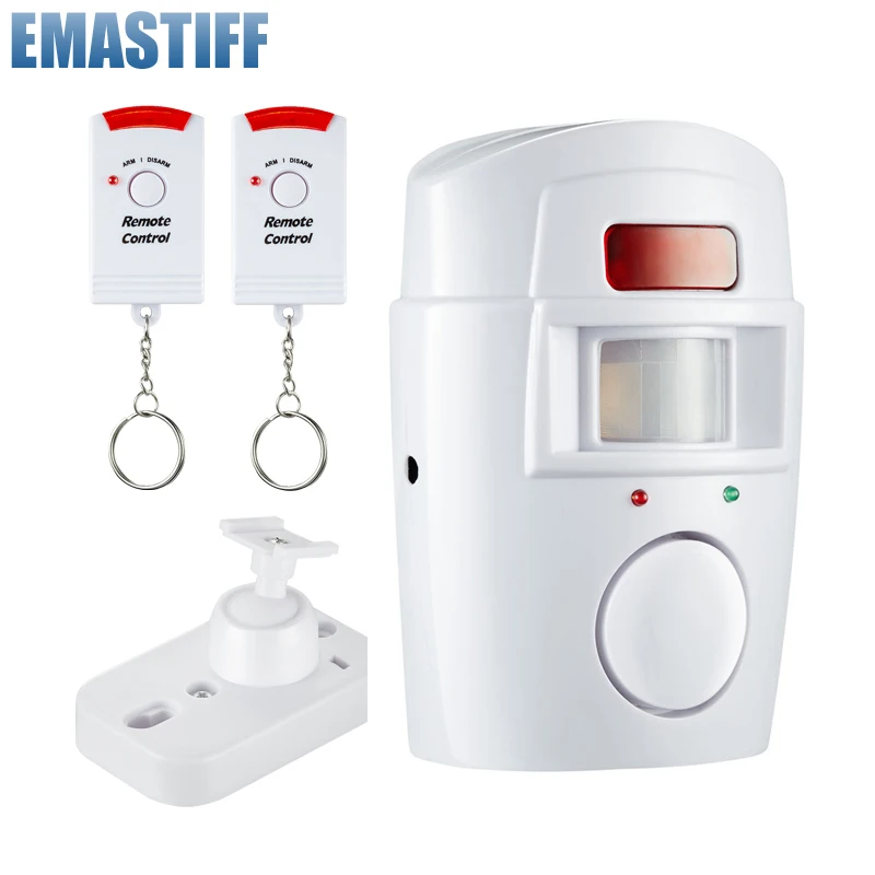 Seguridad del Hogar PIR MP alerta Sensor infrarrojo Detector de movimiento antirrobo Monitor de alarma sistema de alarma inalámbrico + 2 control remoto controlador