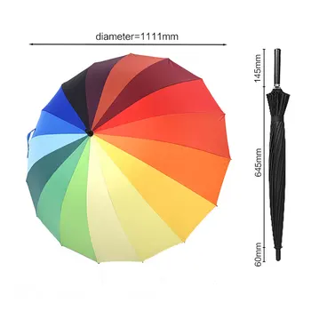 

Long Handle Umbrella Windproof Man Woman Male Female 111cm 24K Large Umbrella Waterproof For Sunny And Rain 50RY303