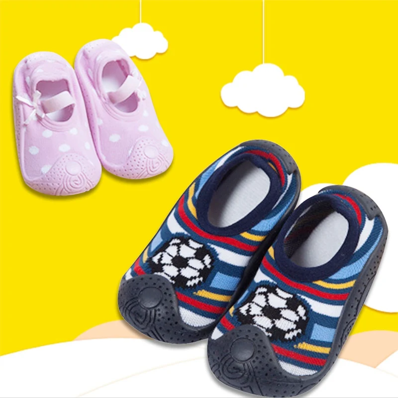 Носки для новорожденных с резиновой подошвой; нескользящие носки для малышей; Сникеры для прогулки; носки-Тапочки