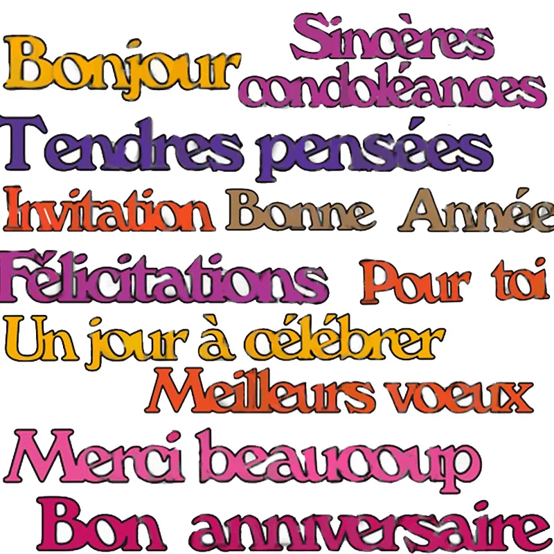 New French Phrase Metal Cutting Dies Stencils Letters 19 For Diy Scrapbooking Decorative Embossing Paper Card Crafts Cutting Dies Aliexpress