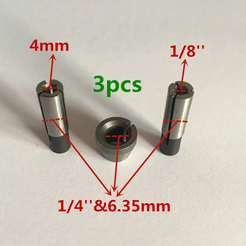 Триммер Втулка Конусная Зажимная гайка адаптер передачи замена для Makita 3701 3703 3705 3706 3709 3710 3707F/FC 3708F/FC 3700B/D MT370 - Цвет: 6.35to 4and3.17 3pcs