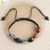 CSJA 7 Chakras Bracelets Reiki Natural Stone Braided Women Bracelet Healing Irregular Bead Handmade String Rope Adjustable G022 ► Photo 2/6