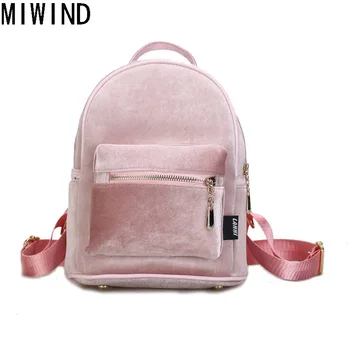 

Fashion Women Backpack Velvet Backpack Matte Leather Backpack Mochila Veludo Schoolbag for Teenager Girls Bolsa mochila TAL1281