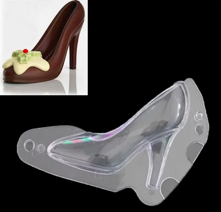 

Hard plastic DIY chocolate / jelly crystal shoes custom models acrylic chocolate 3D high heel mold
