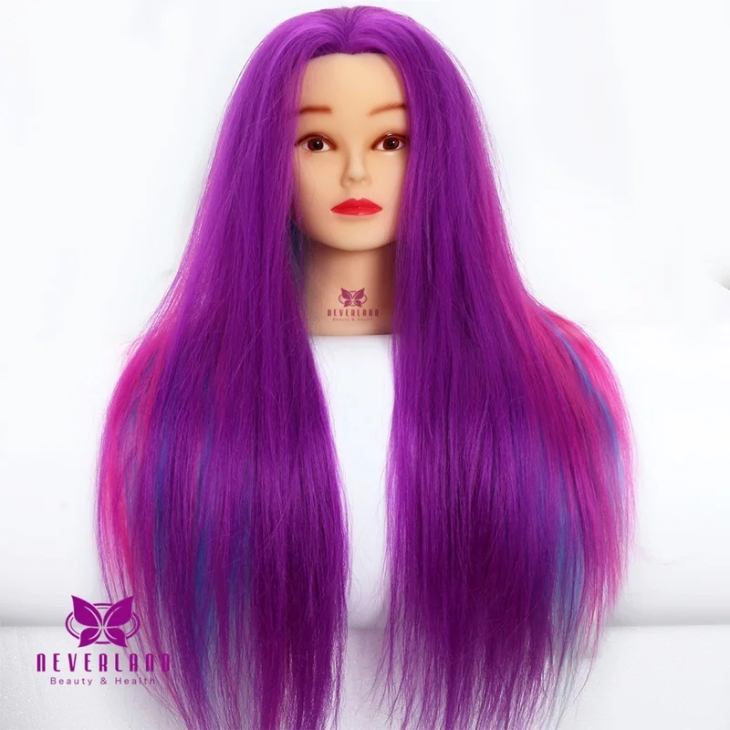 Synthetic Hair Rainbow Color Cosmetology Mannequin Manikin Training