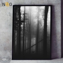 NOOG Black Forest Landscape Poster Wall Art Photo Devil Deer Poster and Prints Modern Nordic Simple Living Room Decor Wall Photo