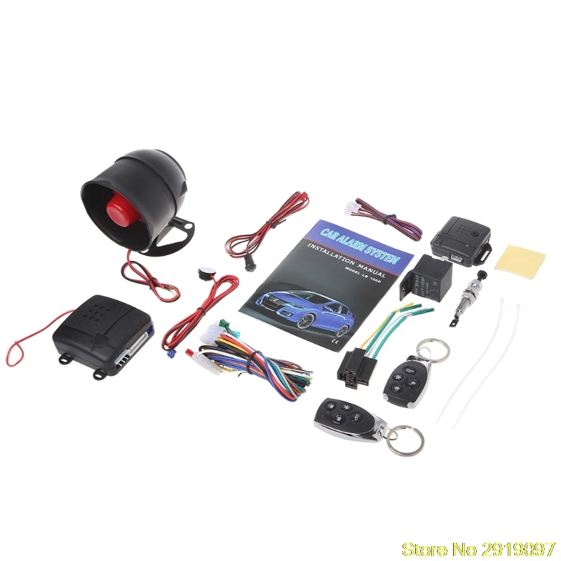 

New Arrive Universal 1-Way Car Vehicle Anti Burglar Alarm Security Keyless Entry Siren with 2 Remote Drop Shipping Support