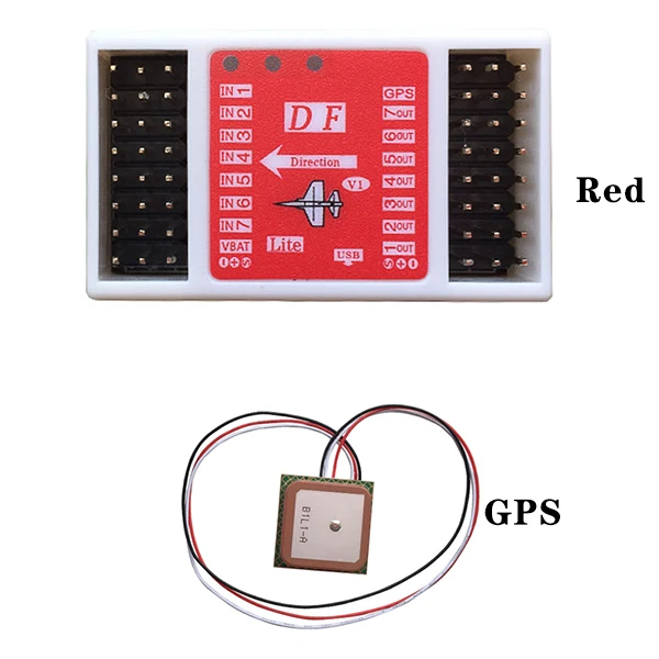 DF-F1 детали для пульта дистанционного управления автоматический сбалансированный гироскоп одна кнопка возврата управления полетом для RC самолета фиксированное крыло - Цвет: Red With GPS