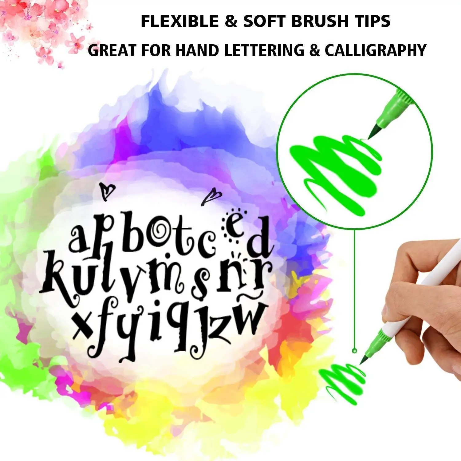 100 цветных кисточек с кончиком Fineliner двойные концевые маркерные ручки чернила на