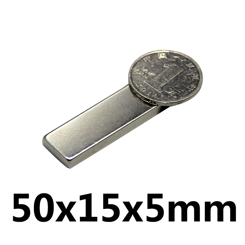 1 шт. 50x15x5 Сильный редкоземельный кубический блок квадратный неодимовые магниты