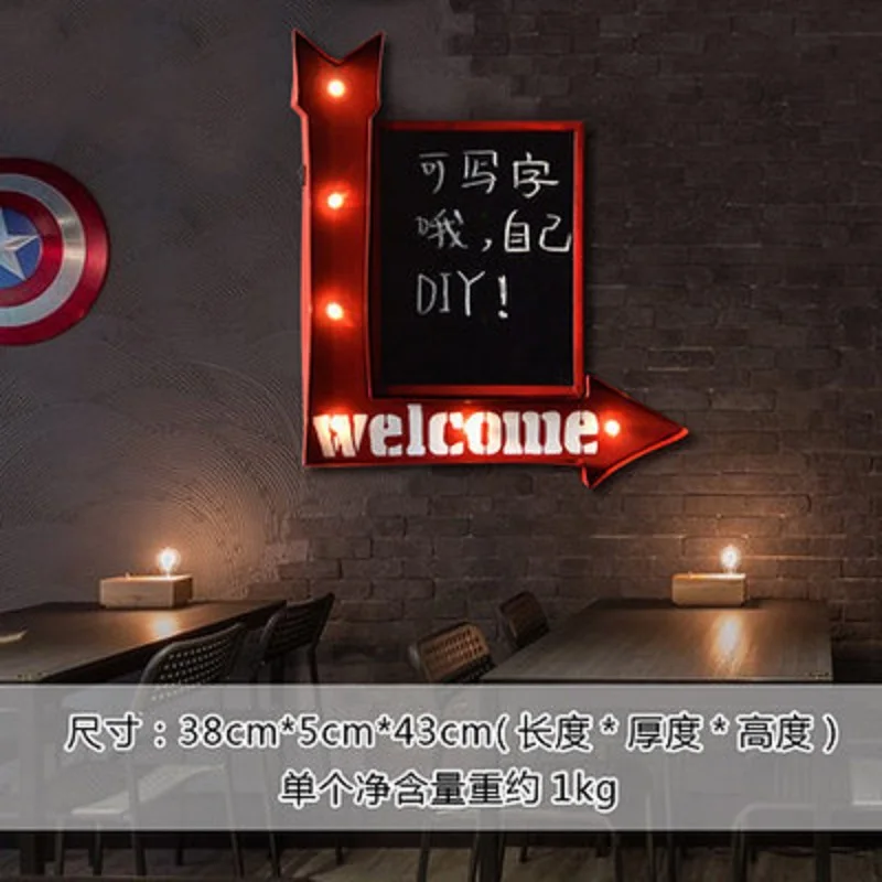 

Vintage LED metal Sign decorative painting cafe bar wrought iron wall Art decoration sign board Advertising boards metal crafts