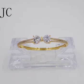 

Free Shipping Women's Wedding Party Pearl Bangles Anti-allergic color Lady Trendy Statement Bangle Cubic Zircon