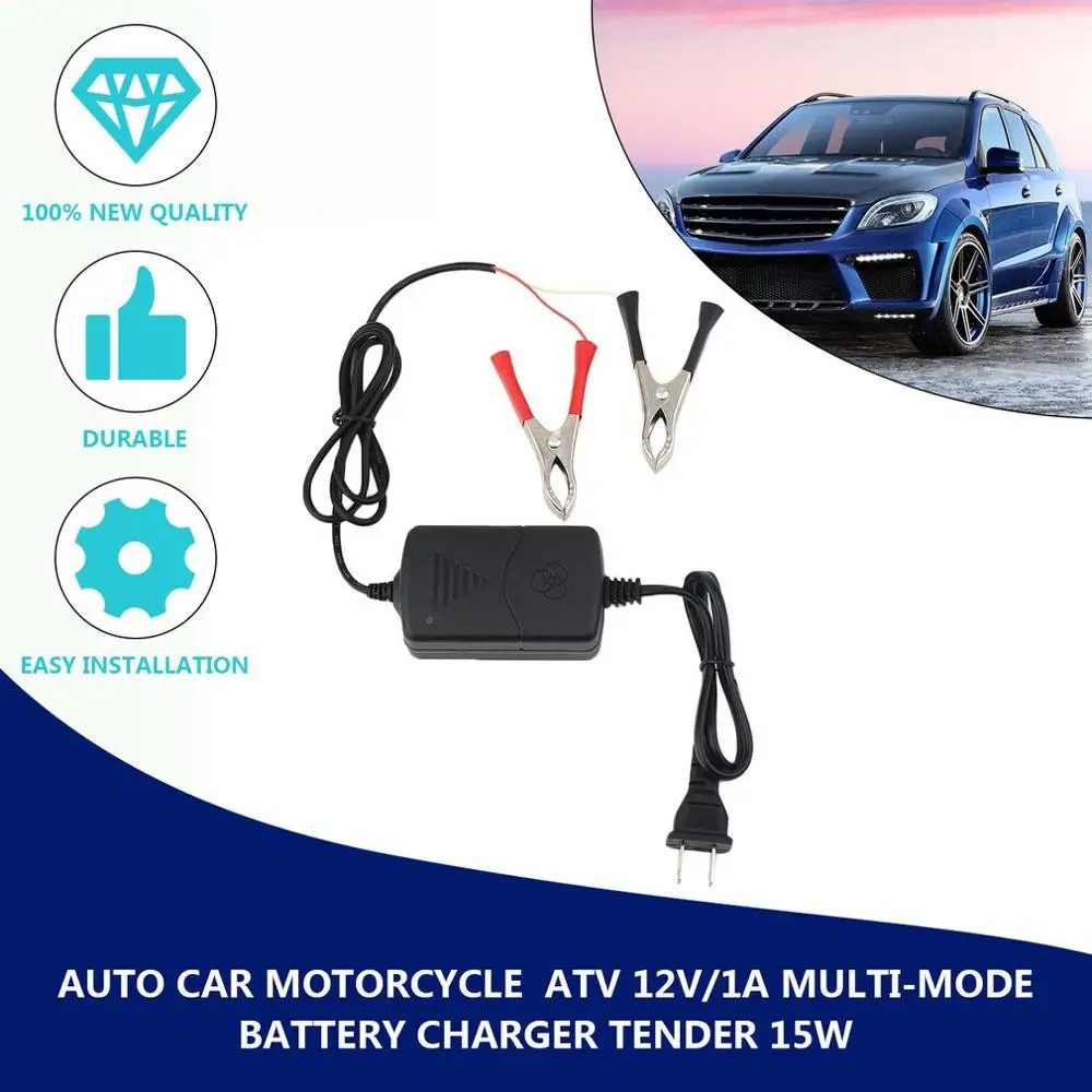 

New Car Motorcycle ATV DC 12V/1.2A 15W Smart Fast Universal Portable Multi-mode Rechargeable Battery Charger Tender Maintainer