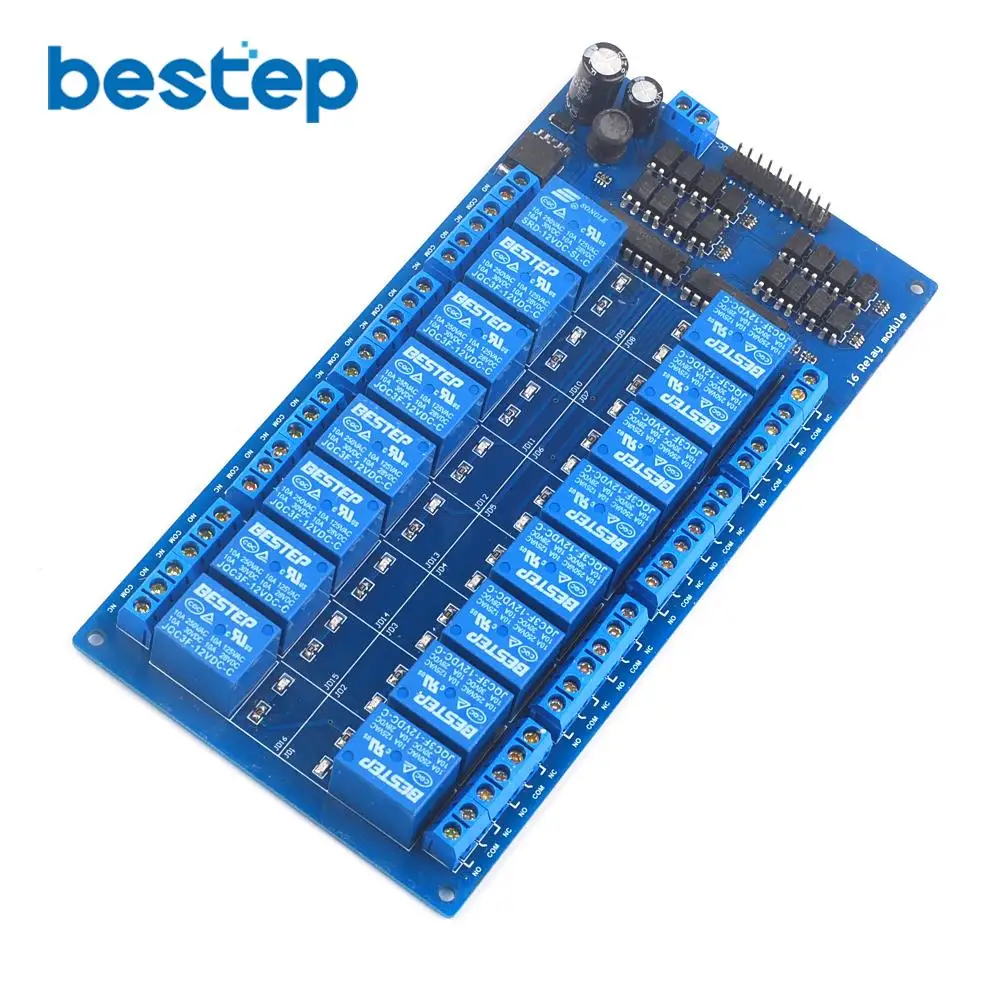 

16 Channel 12V Relay Module Board with Optocoupler Power Supply ARM DSP Free shipping