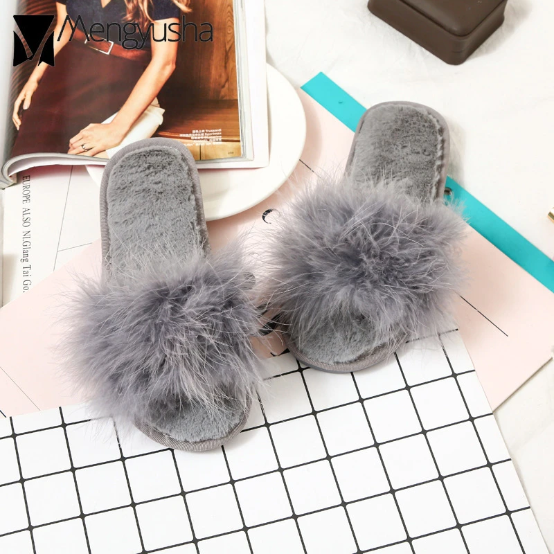 feather house slippers