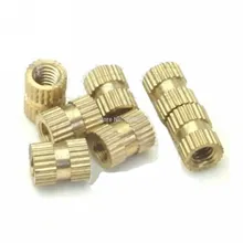 1 ชิ้นทองเหลือง Knurl Nuts M3 * 5 มม. (L) - 5 มม. (OD) เมตริกรัดเกลียว(China)